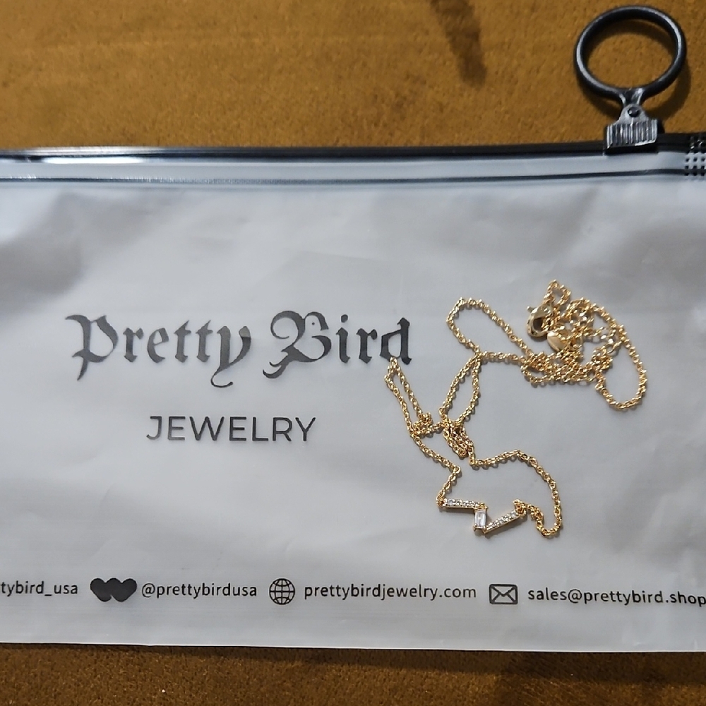 Pretty Bird NWOT 18k Rose Gold Plated Sparkle Pendant Necklace • 17 Inches